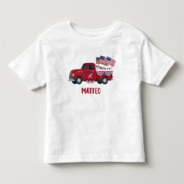 Infantil Camiseta Personalizada de Caminhonete para 4 de Ju