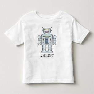 Infantil Camiseta personalizada de desenho animado de robô 