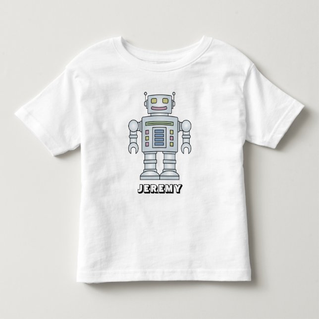 Infantil Camiseta personalizada de desenho animado de robô  (Frente)
