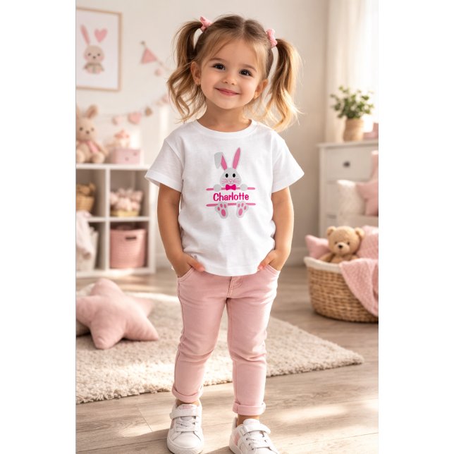 Infantil Camiseta Personalizada do Coelho de Páscoa – Nome  (Criador carregado)