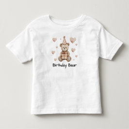 Infantil Camiseta Personalizada do Ursinho de Aniversário B