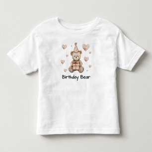 Infantil Camiseta Personalizada do Ursinho de Aniversário B