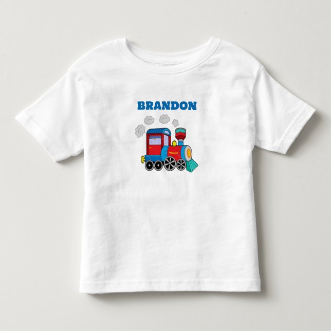 Infantil Camiseta Personalizada Meninos Azul Nome (Frente)