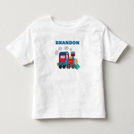 Infantil Camiseta Personalizada Meninos Azul Trem Crianças 