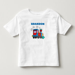 Infantil Camiseta Personalizada Meninos Azul Trem Crianças