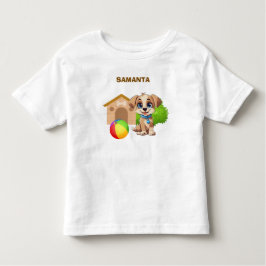 Infantil Camiseta Personalizada para Bebê com Cachorrinho