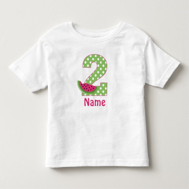 Infantil Camiseta personalizada rosa-melancia segundo anive (Frente)