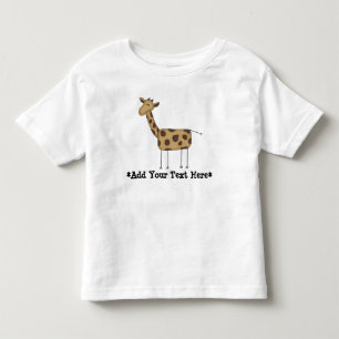 Infantil Camiseta personalizável de girafa em desenho de pa