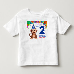 Infantil Camiseta Personalizável do segundo aniversário, Pa
