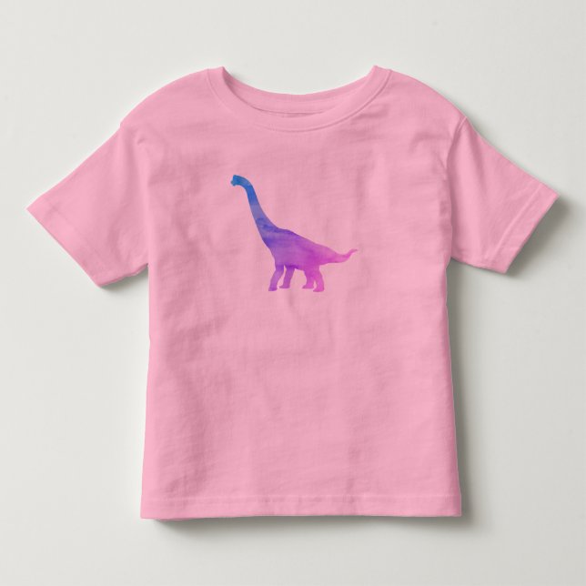 Infantil Camiseta Pintura Arco-íris Dinossauro Brachiosauru (Frente)