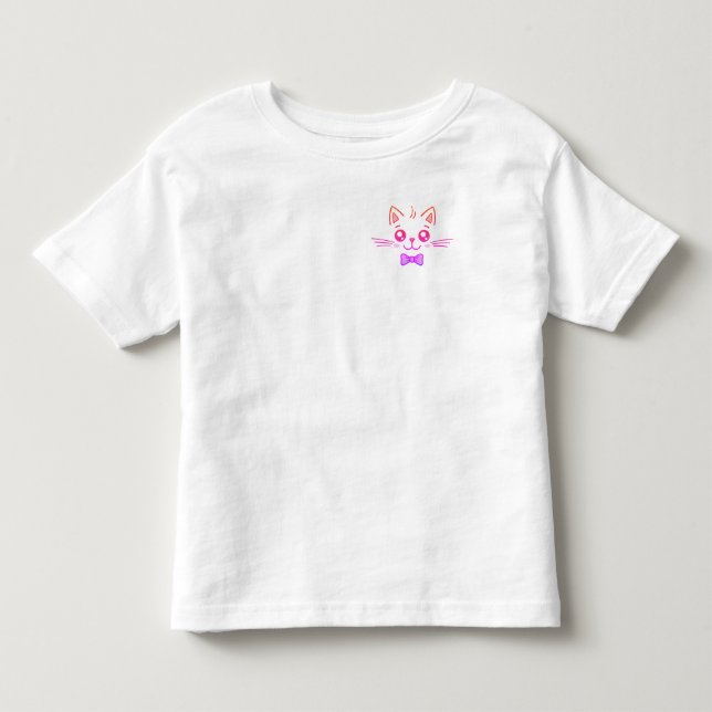Infantil camiseta plana com soco de gato (Frente)