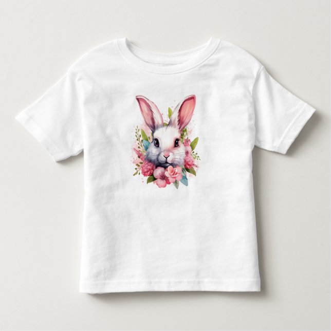 Infantil Camiseta presente de retrato de coelho de Páscoa f (Frente)