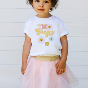 Infantil Camiseta Retro Daisy Two Groovy 2º Aniversário