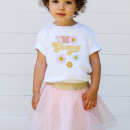 Infantil Camiseta Retro Daisy Two Groovy 2º Aniversário