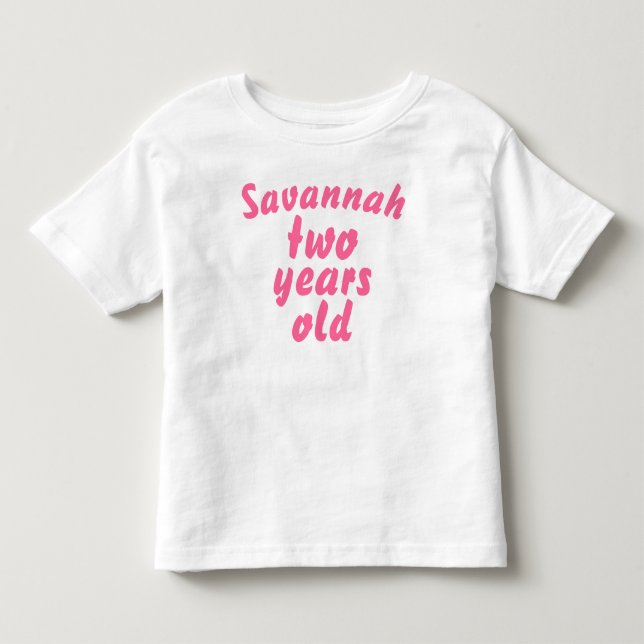 Infantil Camiseta Rosa com Babados Menina de Dois Anos (Frente)