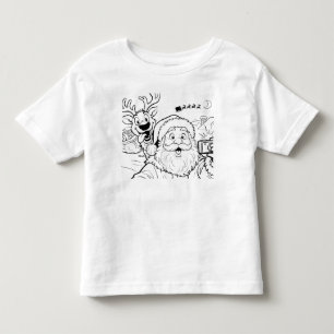 Infantil Camiseta selfie de Papai Noel e Rena