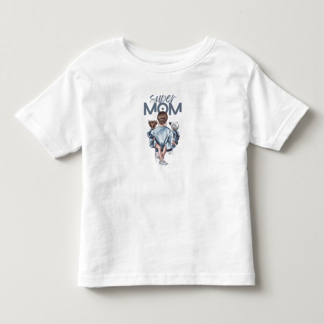 Infantil Camiseta Super Mamãe  (Frente)