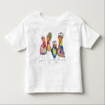 Infantil Camiseta T-Shirt De Quatro Bons Brancos Coloridos<br><div class="desc">Esta é uma pintura mestiça original de quatro aves brancas e coloridas.</div>
