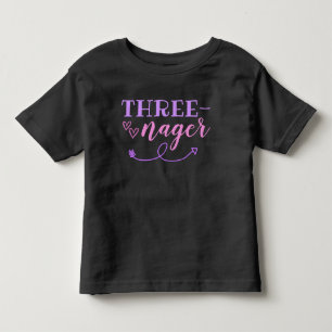 Infantil Camiseta Threenager Aniversário 3 anos 3T 4T