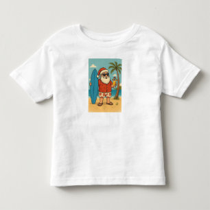 Infantil Camiseta Tropical Santa Vibes Natal de Verão Leg
