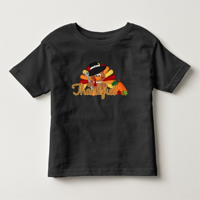 Infantil Camiseta unissexo de galinha de peru de ação de gr (Frente)