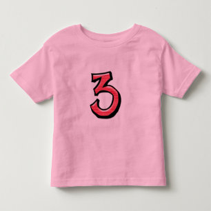 Infantil Camiseta vermelha para crianças Bobo número 3