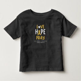 Infantil cancer de infância.love.hope.reze. Camiseta para C