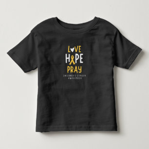 Infantil cancer de infância.love.hope.reze. Camiseta para C