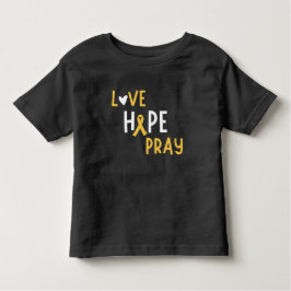 Infantil cancer de infância.love.hope.reze. Camiseta para C