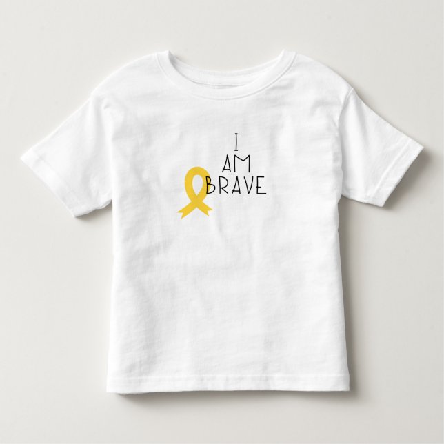 Infantil cancer infantil. Sou corajoso. Camiseta para Crian (Frente)