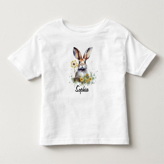 Infantil Coelhinho de Aquarelas com Camiseta Dandelion Todd (Frente)