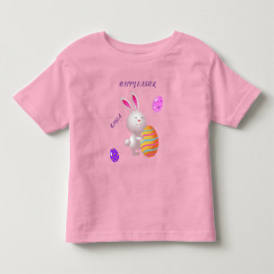 Infantil Coelho felz pascoa e camiseta de criança de ovo li