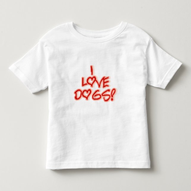 Infantil Corações eu amo o camiseta e os presentes dos cães (Frente)