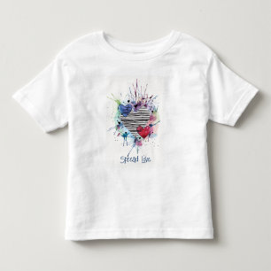 Infantil Corações Fofos e Lavados em Aquarela Camiseta