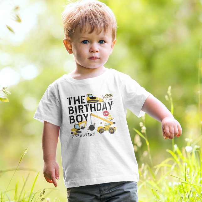 Infantil Crianças Construindo Camiseta Birthday Boy Toddler (Criador carregado)