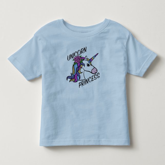 Infantil Design de Princesa Unicórnio - Camiseta de Jersey  (Frente)