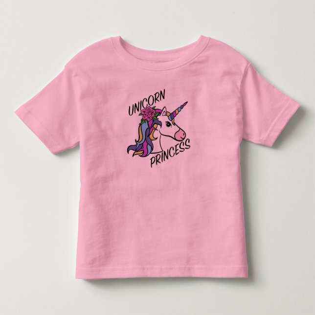Infantil Design Princesa Unicórnio - Camiseta de Jersey Fin (Frente)