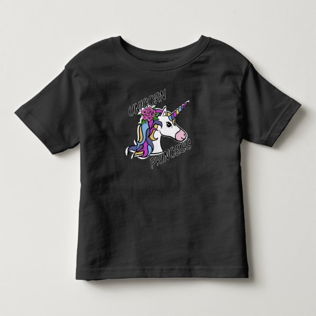 Infantil Design Princesa Unicórnio - Camiseta de Jersey Fin (Frente)