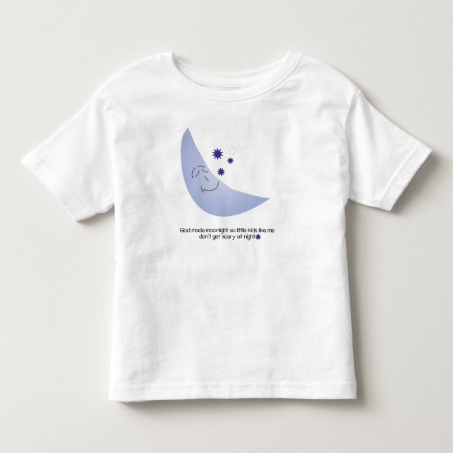 Infantil Deus fez camiseta de criança luar (Frente)