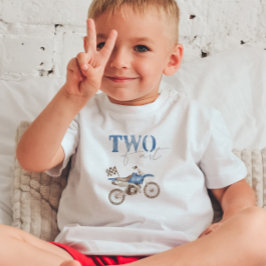 Infantil Duas camiseta de aniversário rápida de moto azul