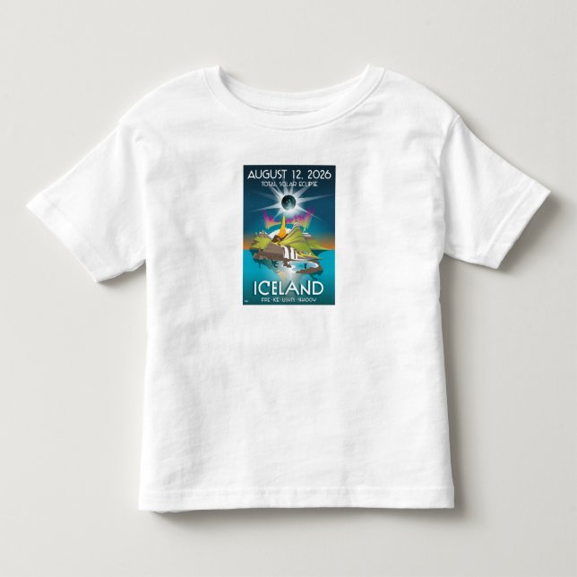 Infantil eclipse total de 2026 na Islândia - camiseta (Frente)
