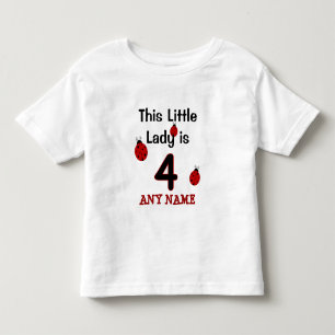 Infantil Esta Pequena Senhora tem 4 anos! Camiseta Ladybug