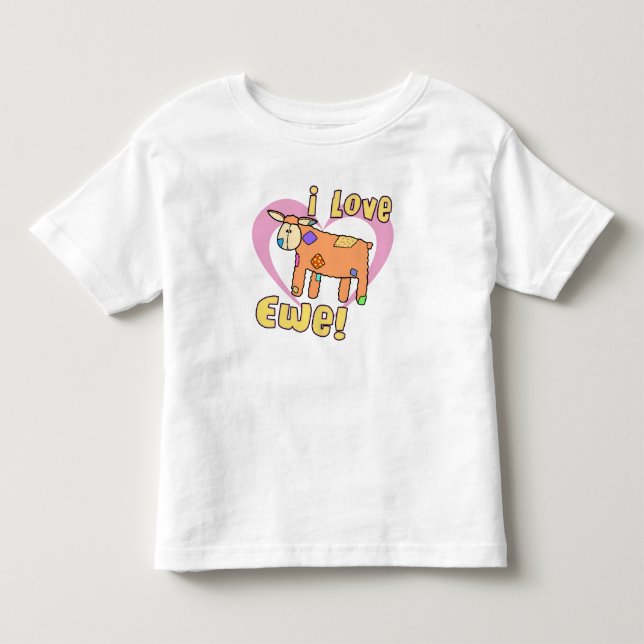 Infantil Eu amo a camiseta da ovelha (Frente)