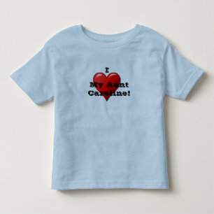 Infantil Eu Amo a Camiseta do Coração da Minha Tia (inserir