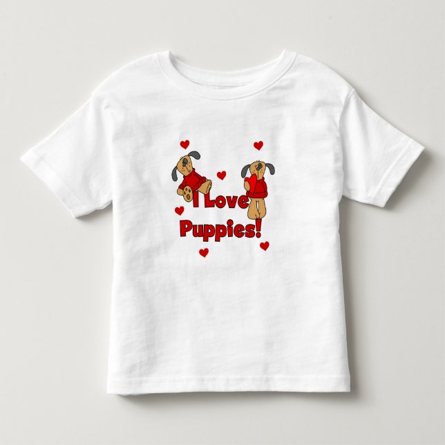 Infantil Eu amo o camiseta e os presentes dos filhotes de (Frente)