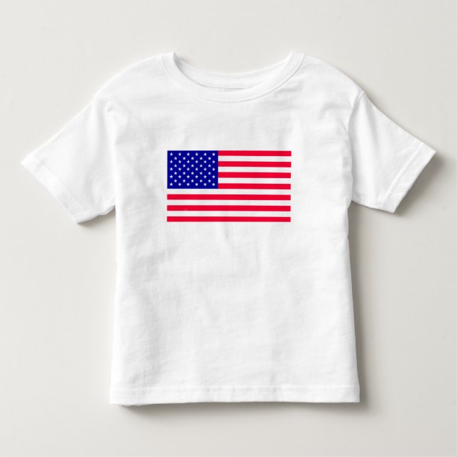 Infantil EUA EUA Bandeira Americana Toddler Camiseta Clothi (Frente)