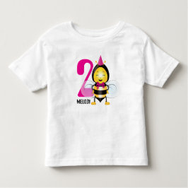 Infantil Feliz Camiseta de Bee Girl para o aniversário da m
