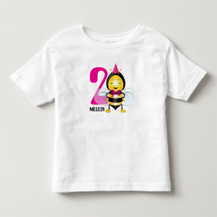 Infantil Feliz Camiseta de Bee Girl para o aniversário da m