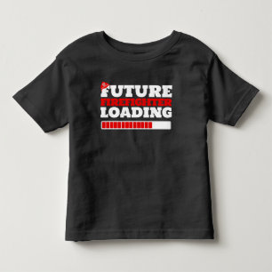 Infantil Futuro Bombeiro Carregando Crianças Camiseta Negra