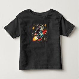 Infantil Gato Toddler numa camiseta de foguete!
